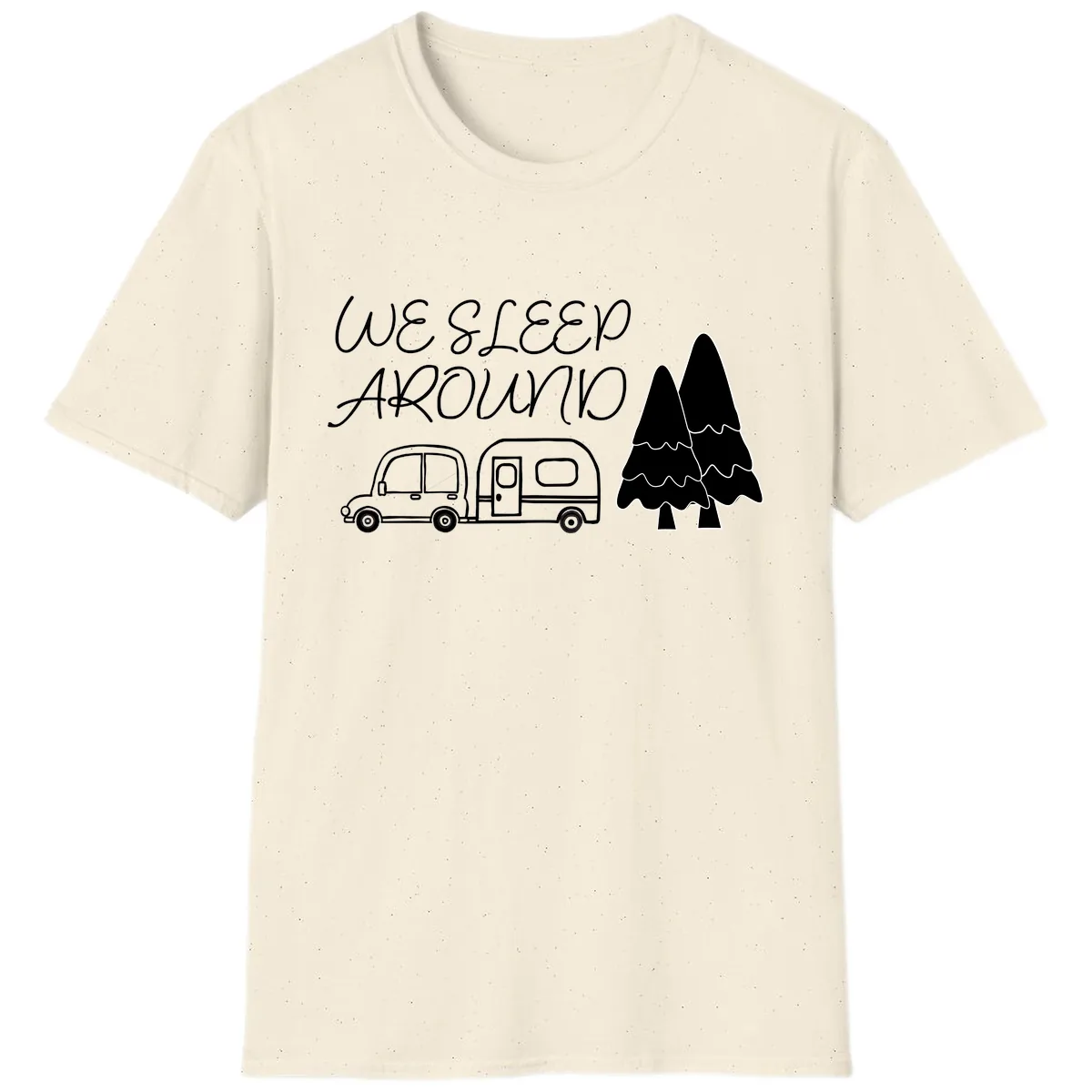 We Sleep Around Camping Adventure T-Shirt in Natural
