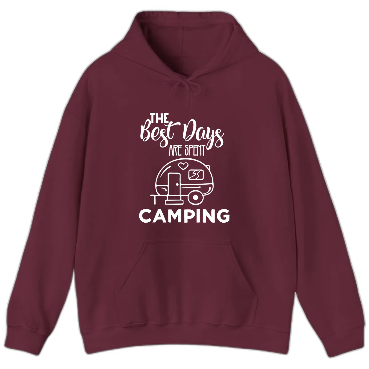 The Best Days Are Spent Camping Hoodie in Maroon