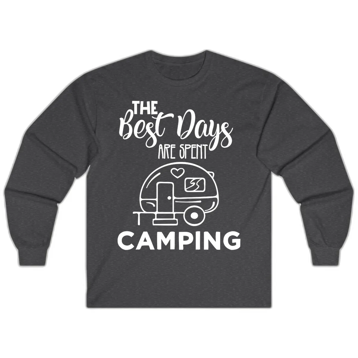 The Best Days Are Spent Camping Long Sleeve in Dark Heather