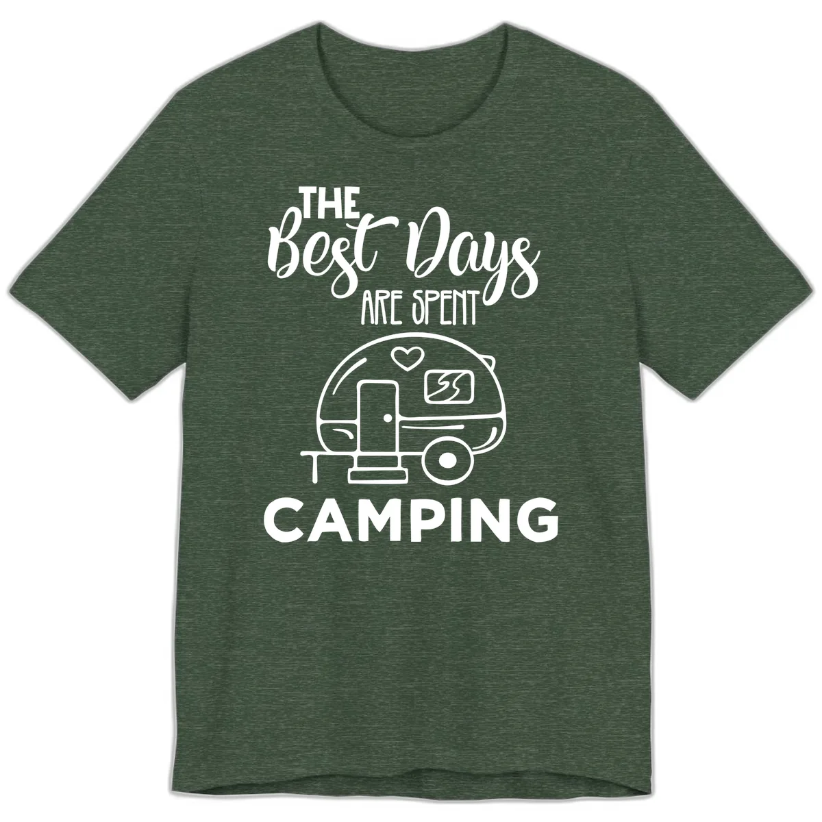 The Best Days Are Spent Camping Premium T-Shirt in Heather Forest