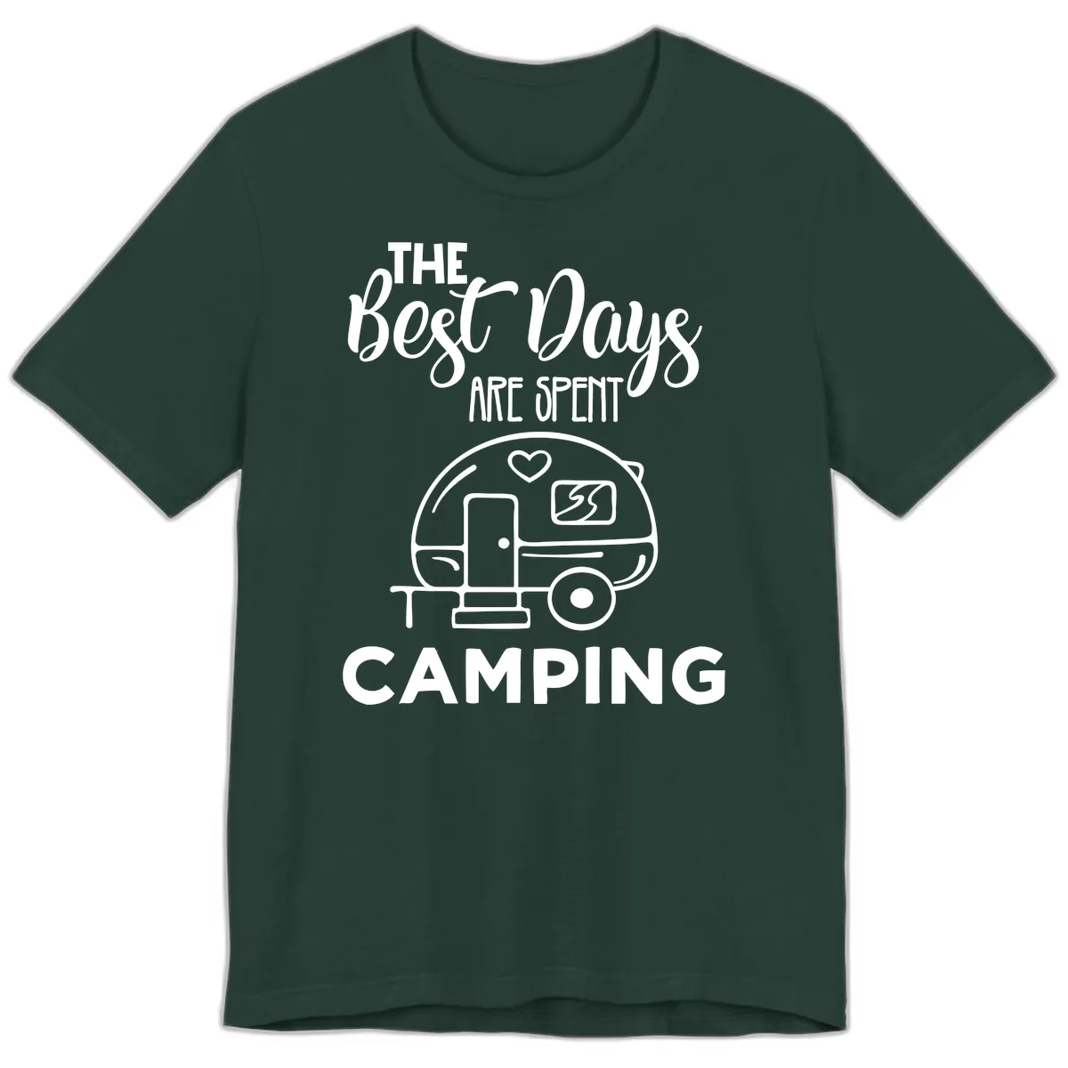 The Best Days Are Spent Camping Premium T-Shirt in Forest