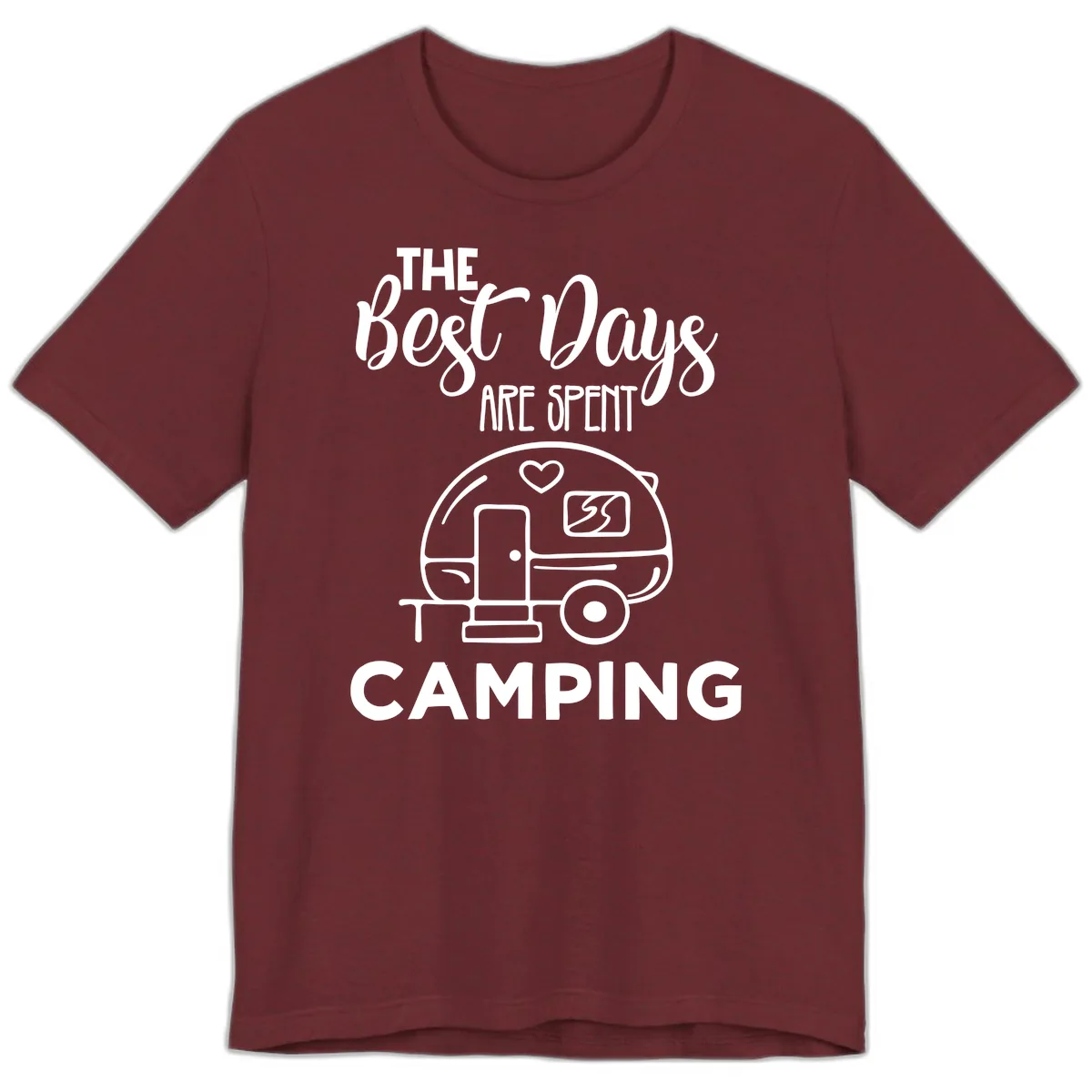 The Best Days Are Spent Camping Premium T-Shirt in Heather Cardinal