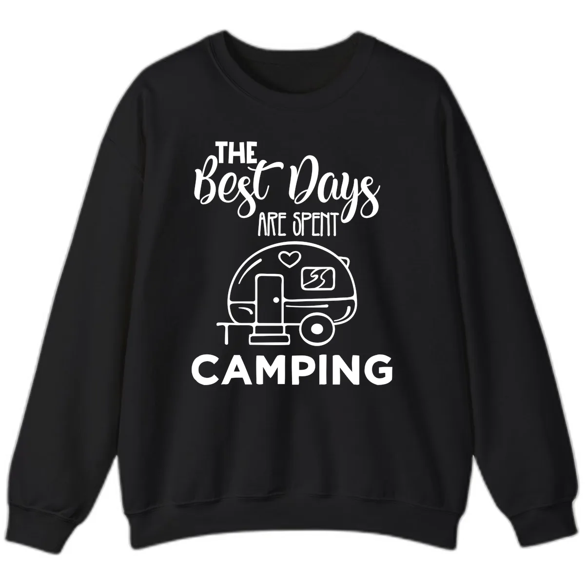 The Best Days Are Spent Camping Sweatshirt in Black