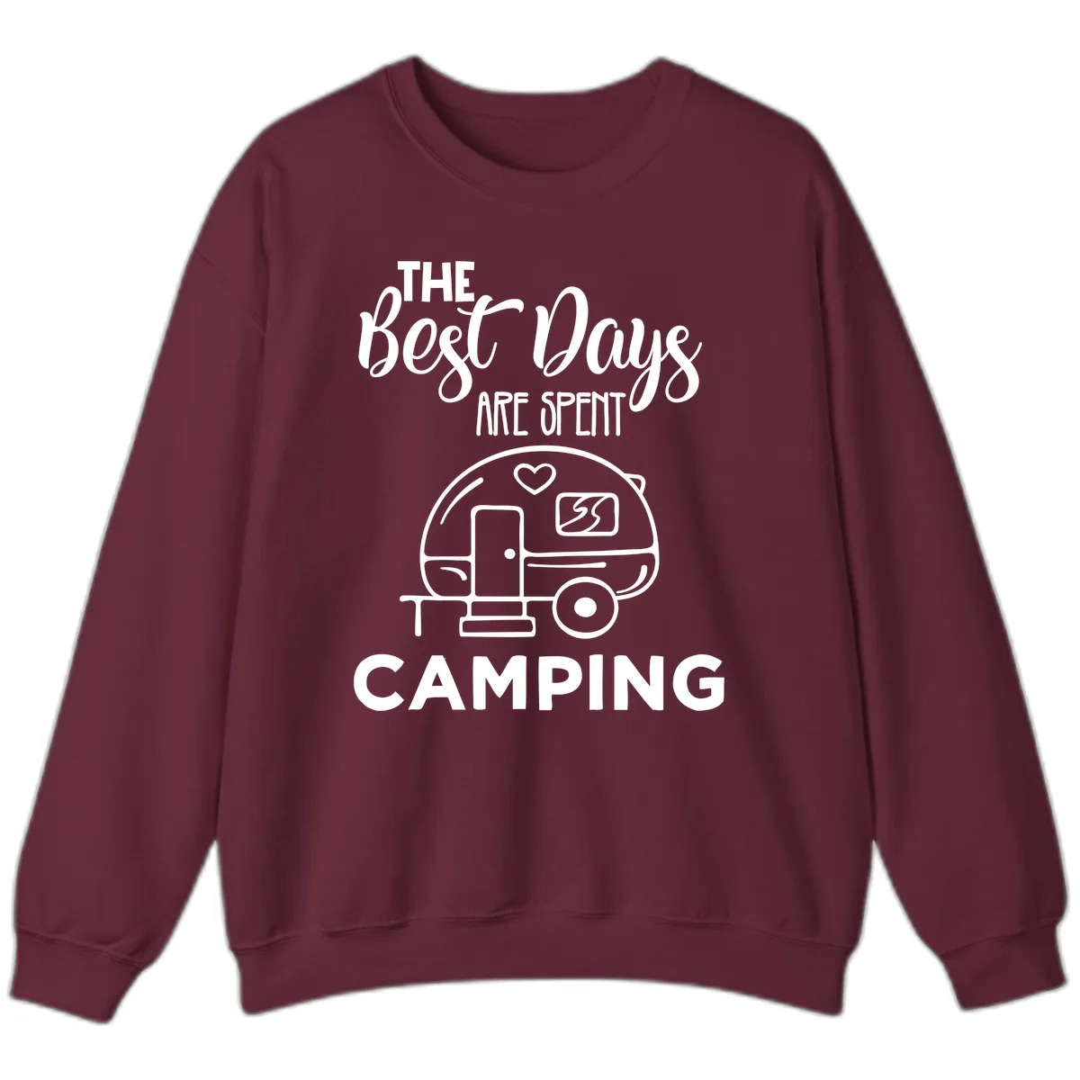The Best Days Are Spent Camping Sweatshirt in Maroon