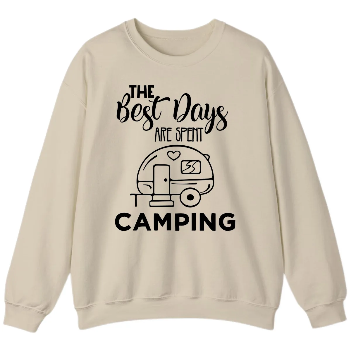 The Best Days Are Spent Camping Sweatshirt in Sand