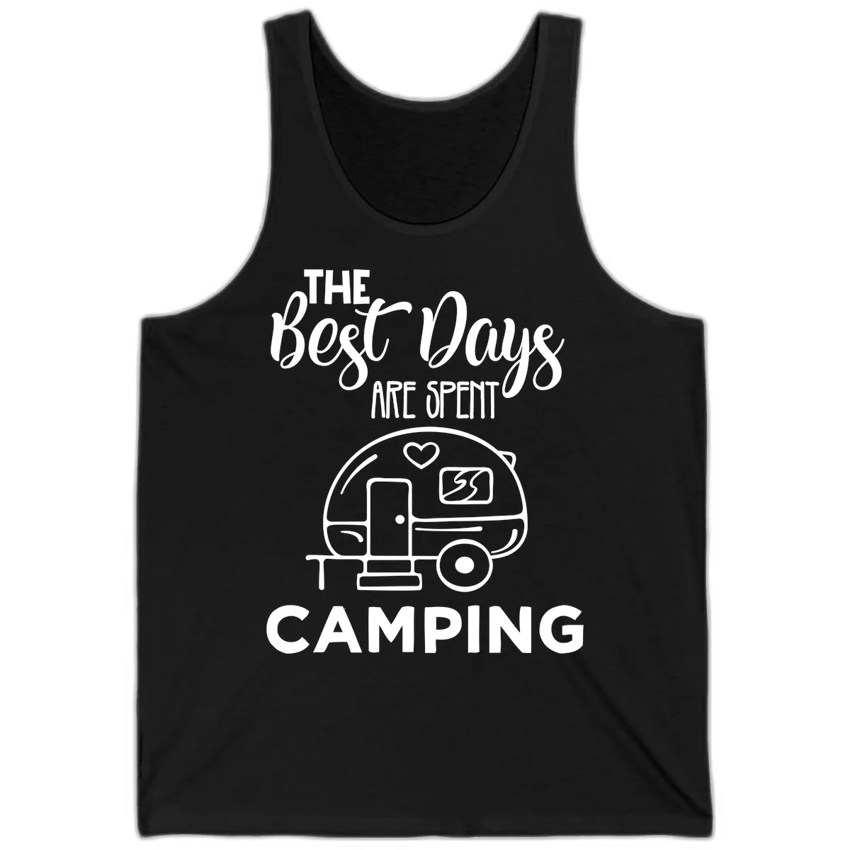The Best Days Are Spent Camping Tank in Black
