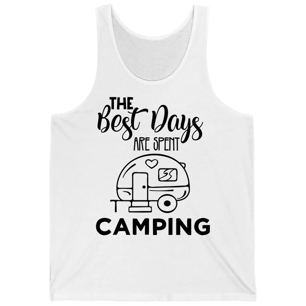 The Best Days Are Spent Camping Tank in White