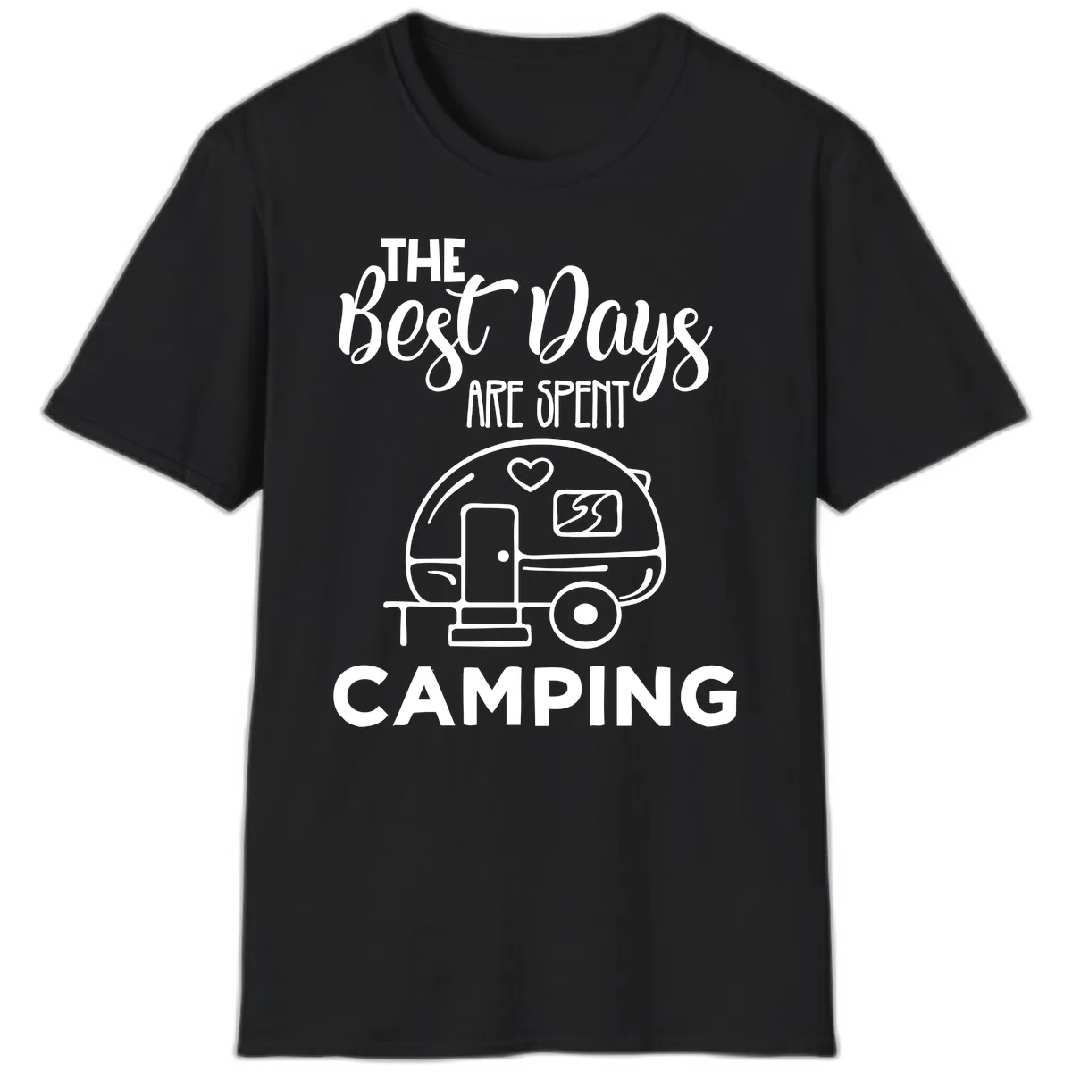 The Best Days Are Spent Camping T-Shirt in Black