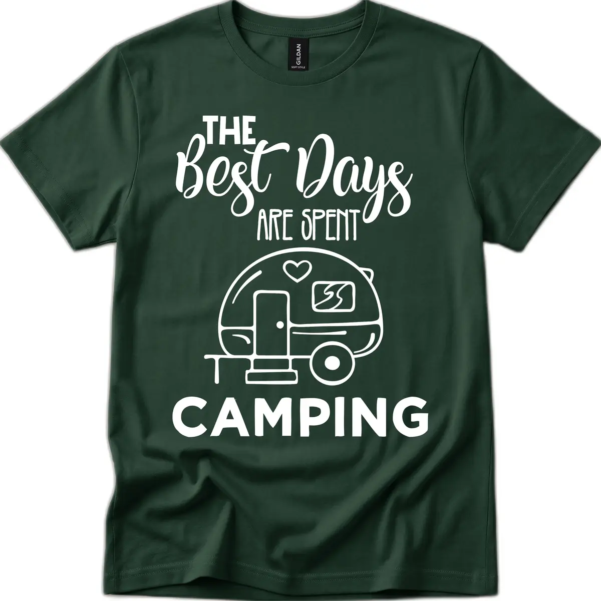 The Best Days Are Spent Camping T-Shirt in Forest Green