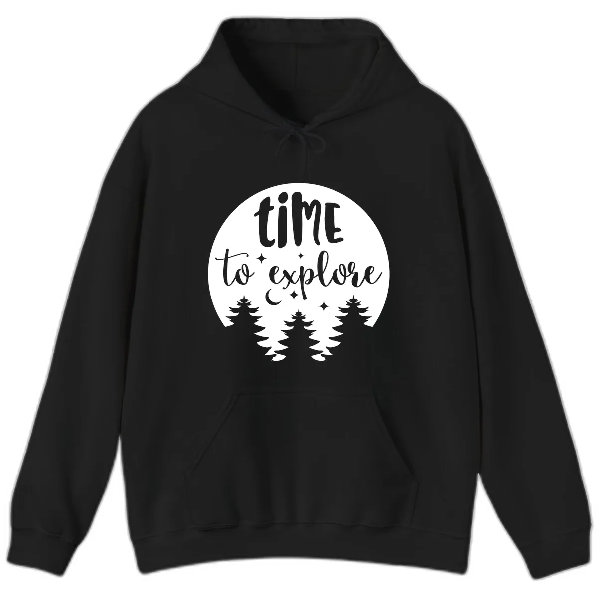 Time To Explore Hoodie in Black