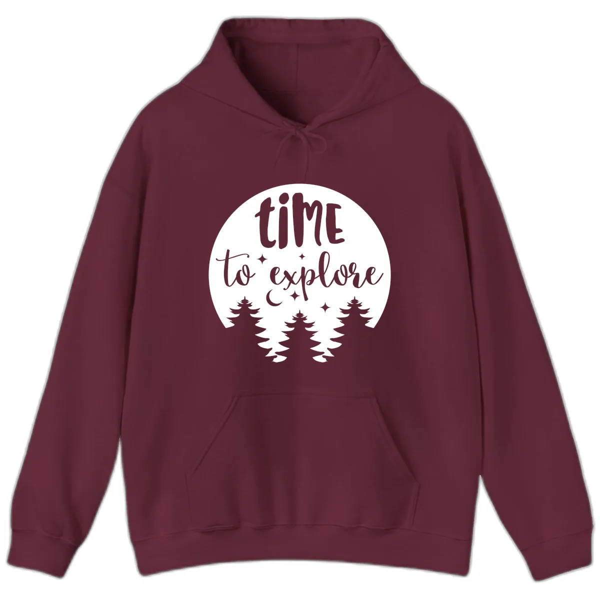 Time To Explore Hoodie in Maroon