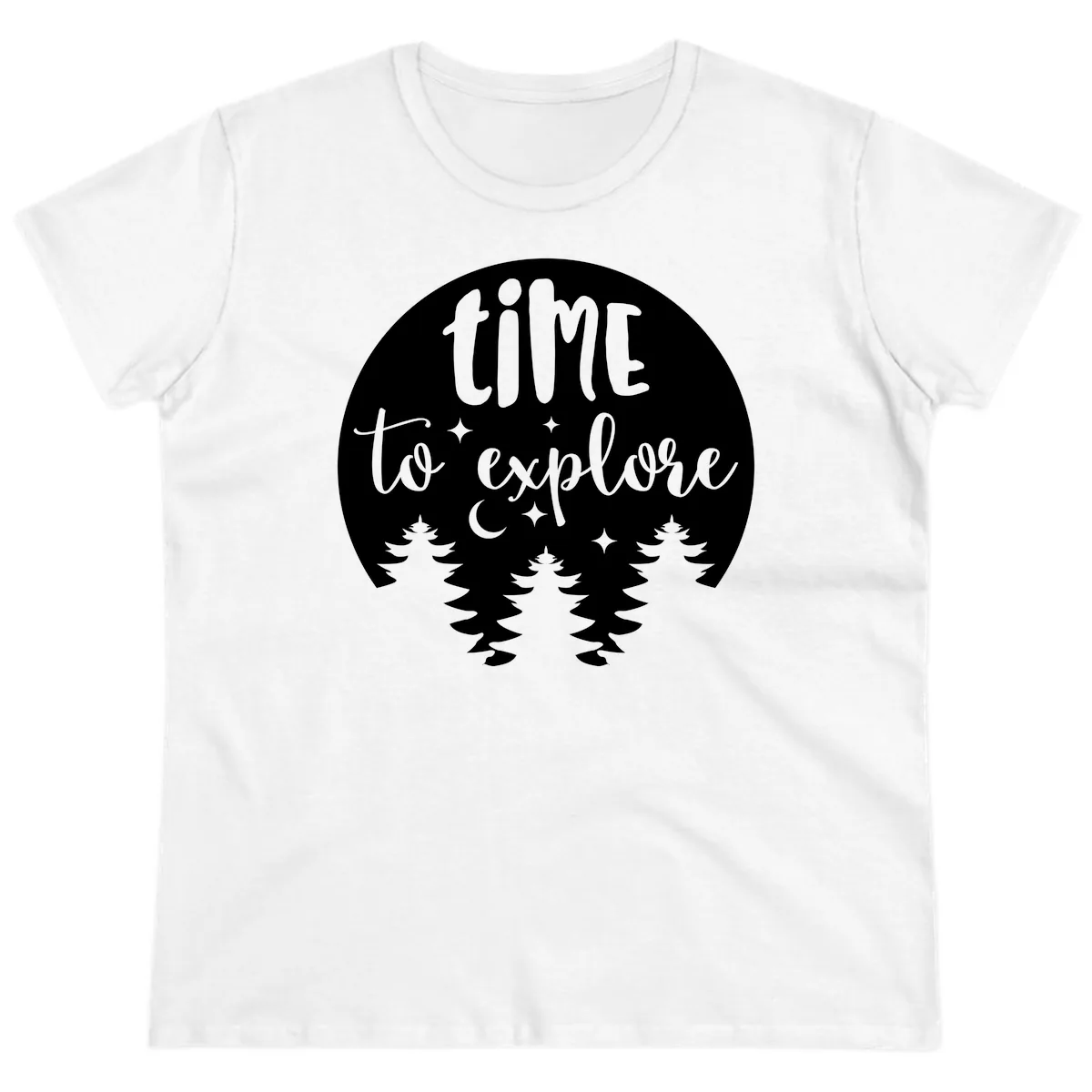 Time To Explore Ladies Tee in White