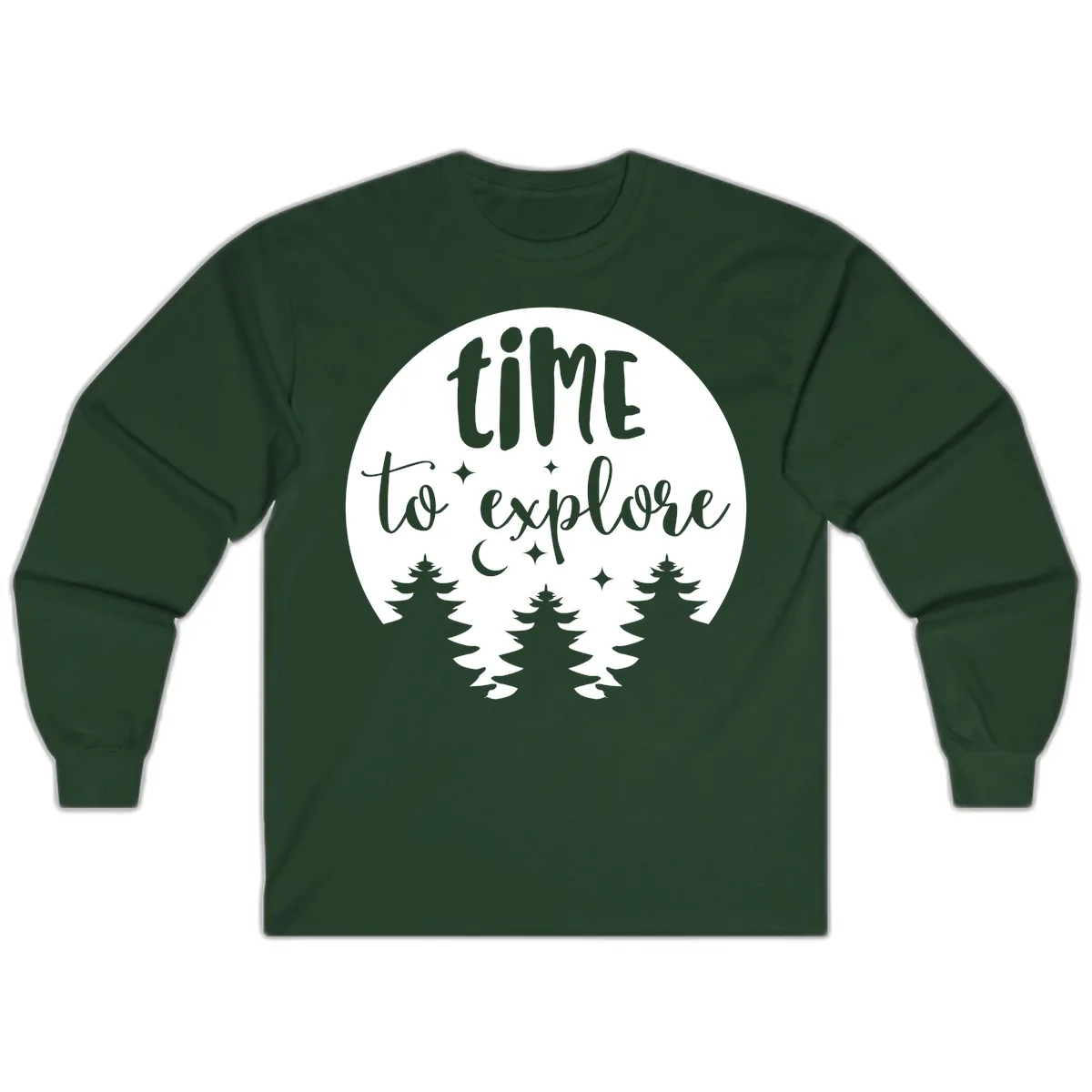 Time To Explore Long Sleeve in Forest Green