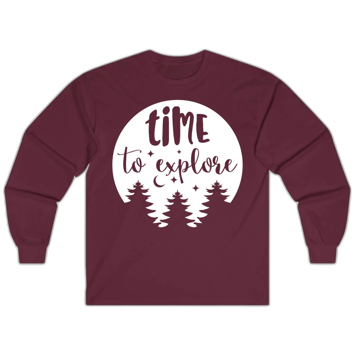 Time To Explore Long Sleeve in Maroon