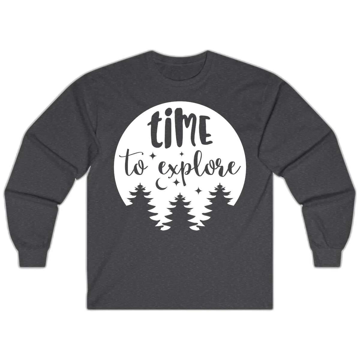 Time To Explore Long Sleeve in Dark Heather