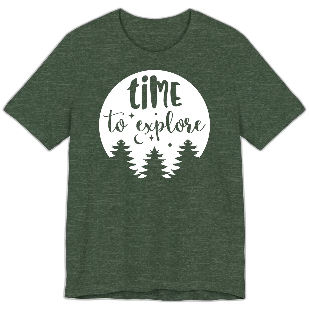 Time To Explore Premium T-Shirt in Heather Forest