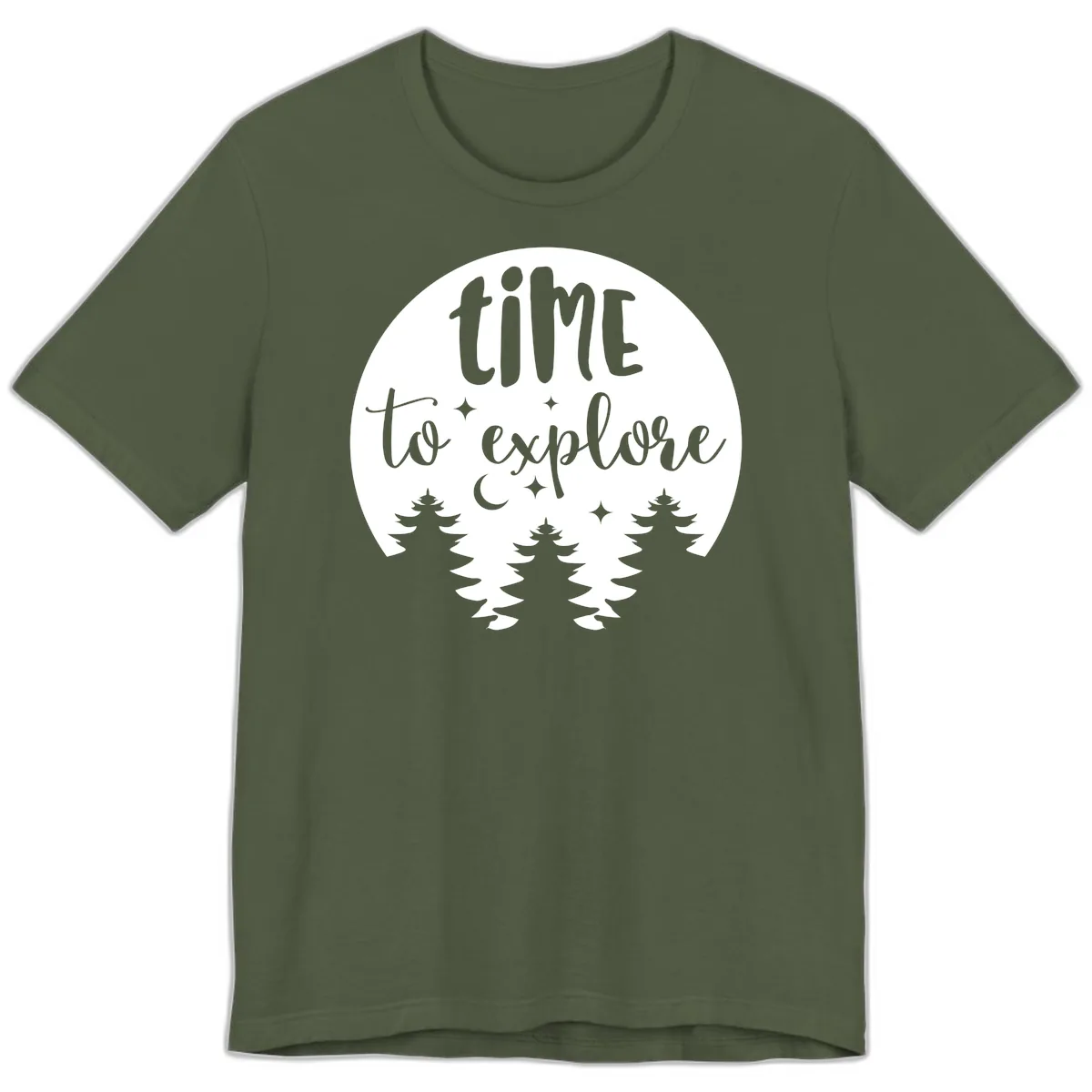 Time To Explore Premium T-Shirt in Military Green