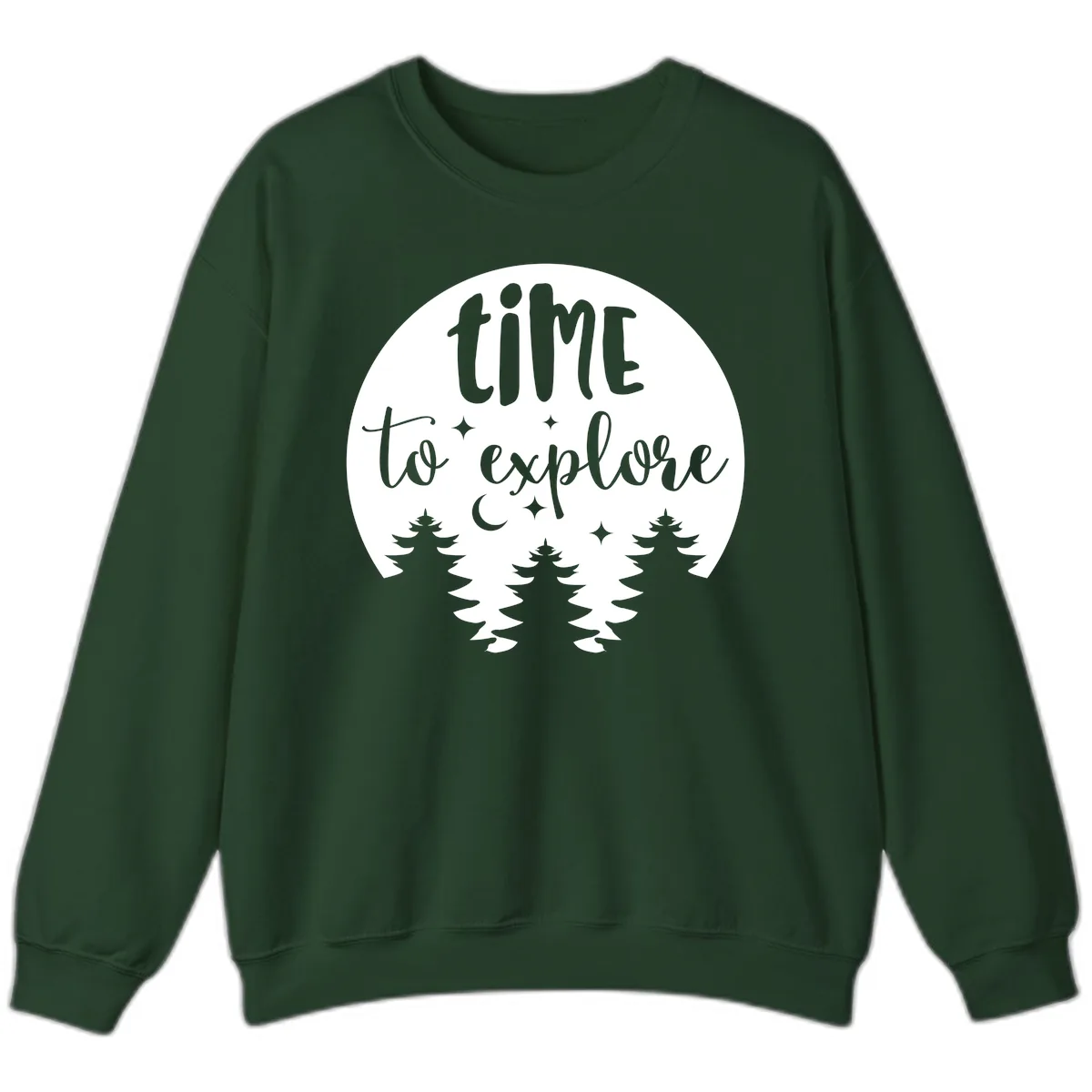 Time To Explore Sweatshirt in Forest Green