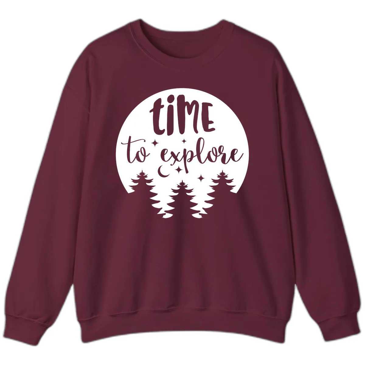 Time To Explore Sweatshirt in Maroon