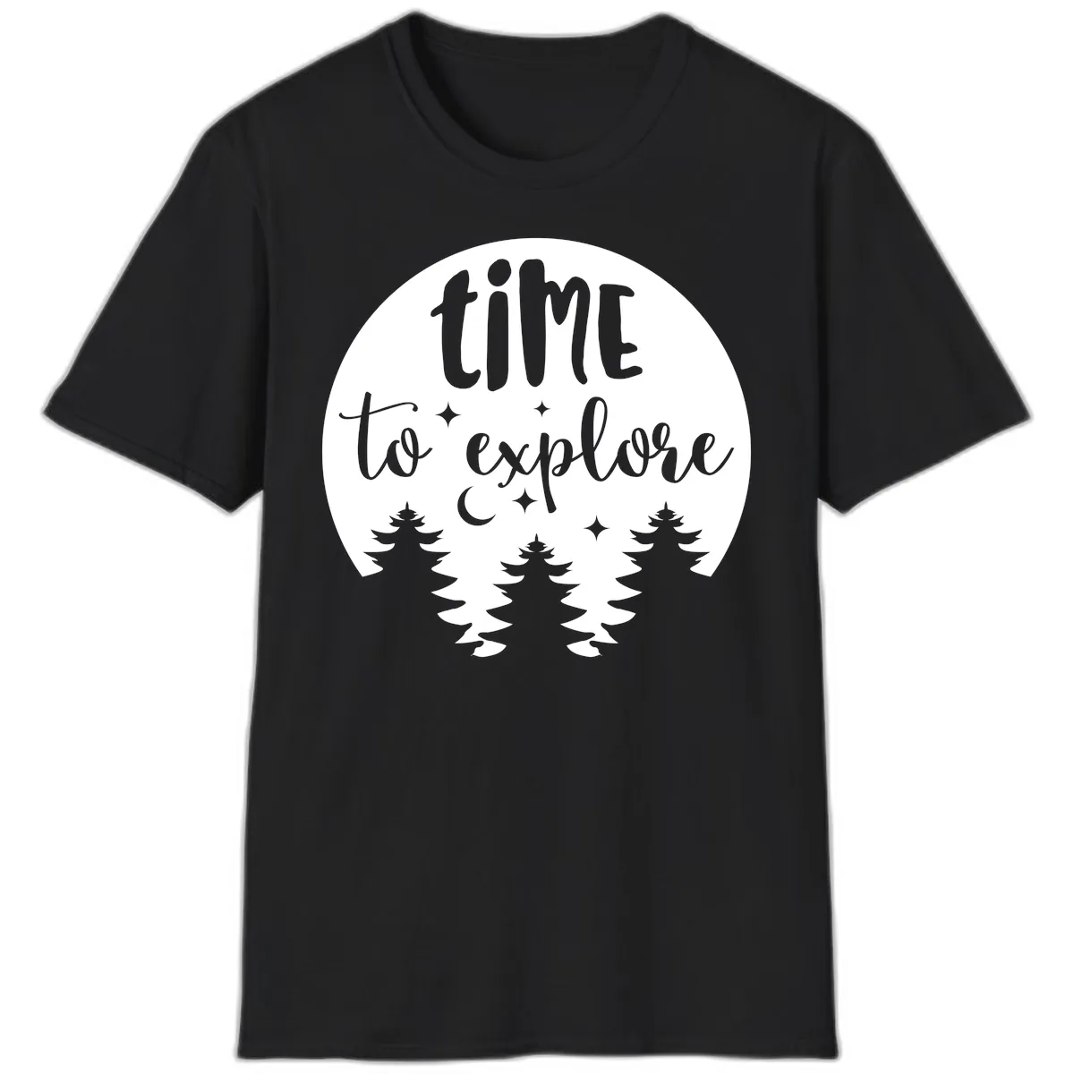 Time To Explore T-Shirt in Black