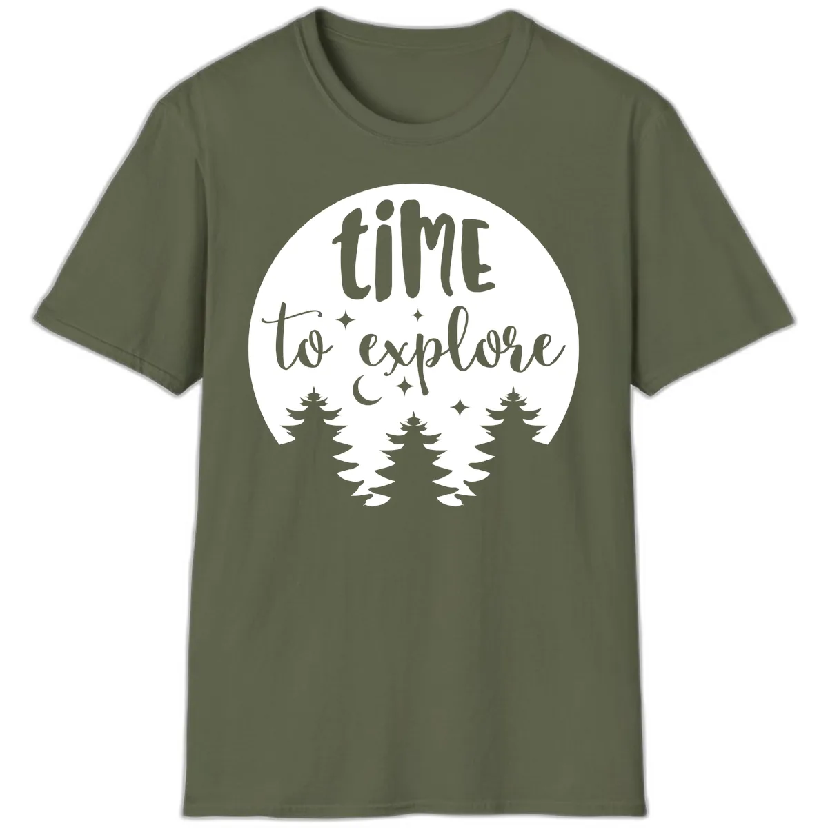 Time To Explore T-Shirt in Military Green