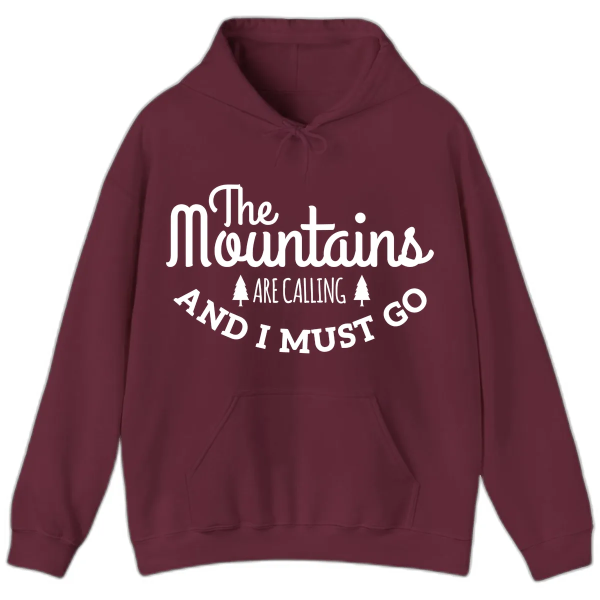 The Mountains Are Calling Hoodie in Maroon