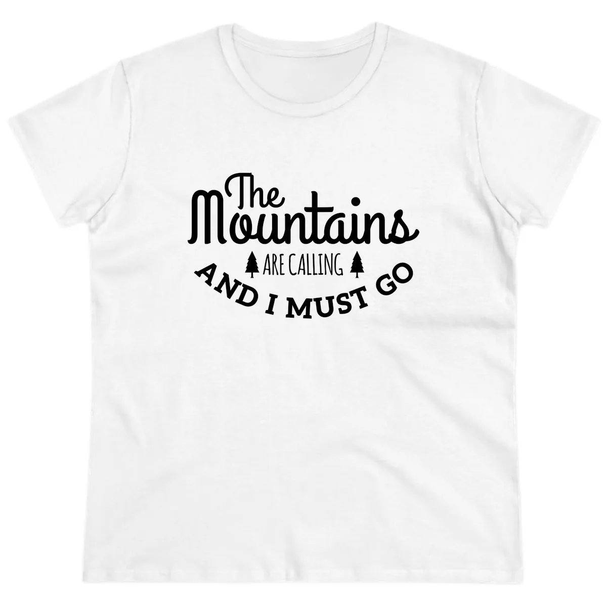 The Mountains Are Calling Ladies Tee in White