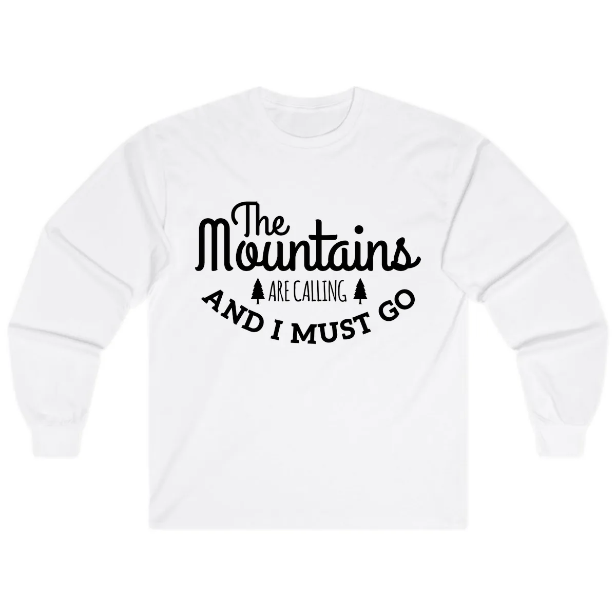 The Mountains Are Calling Long Sleeve in White