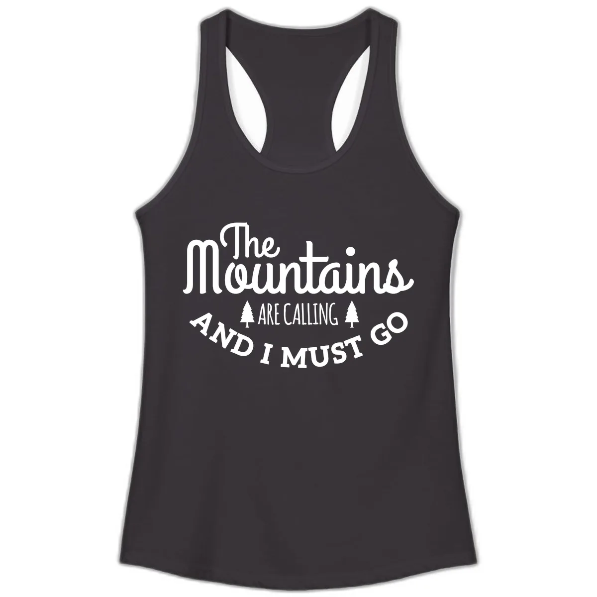 The Mountains Are Calling Ladies Tank in Black