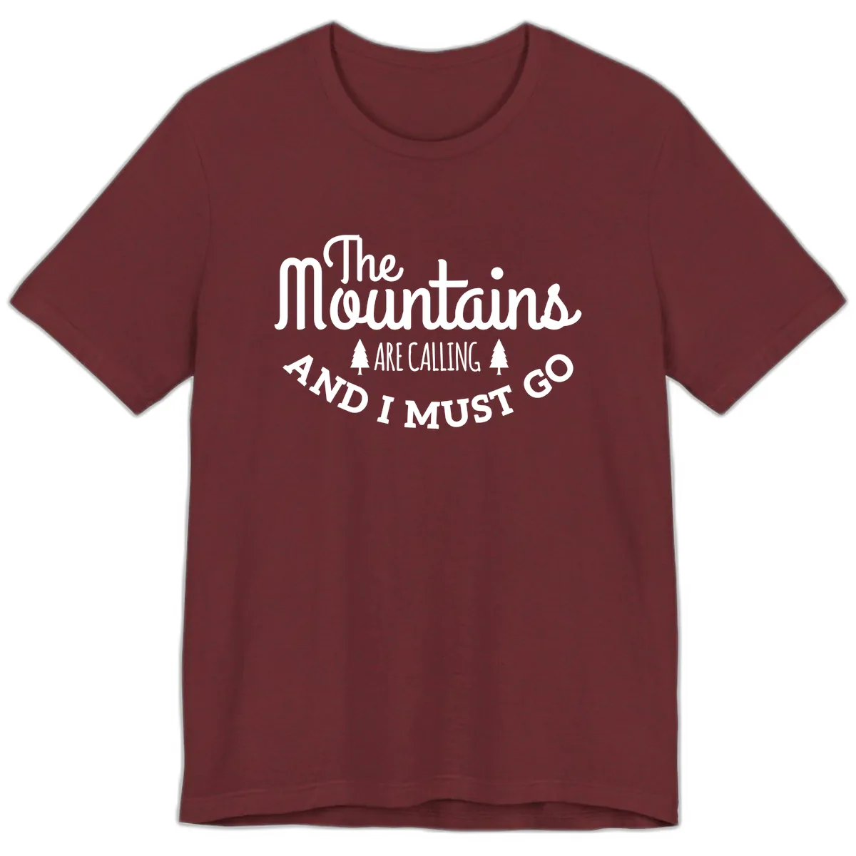 The Mountains Are Calling Premium T-Shirt in Heather Cardinal