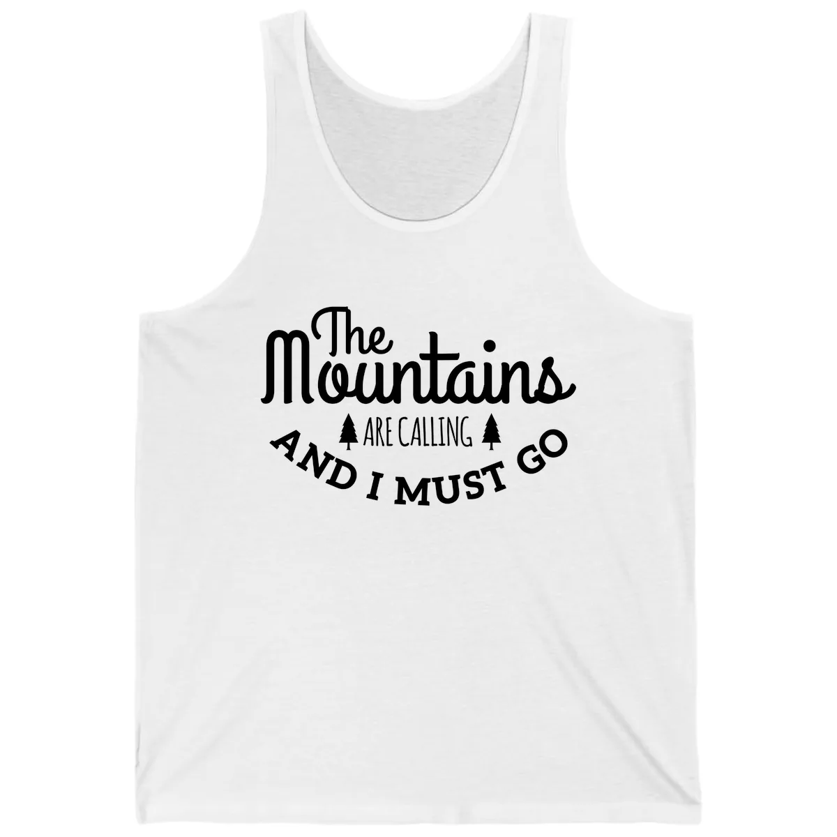 The Mountains Are Calling Tank in White