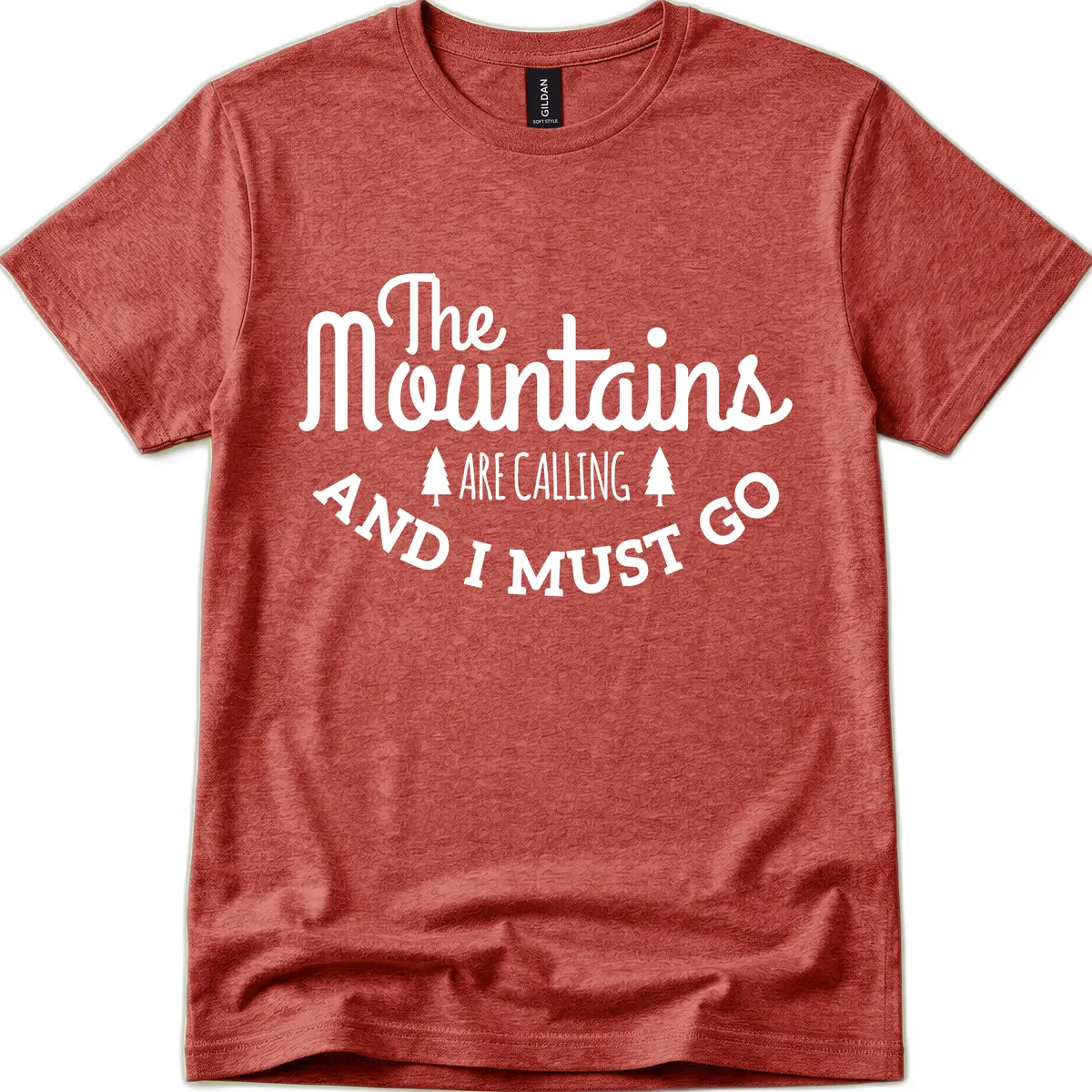 The Mountains Are Calling T-Shirt in Heather Cardinal