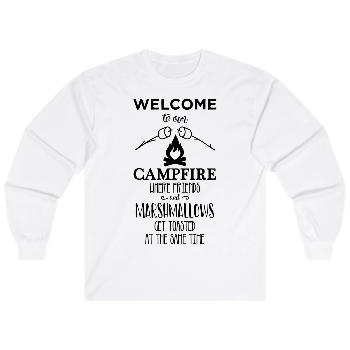 Welcome To Our Campfire Long Sleeve in White