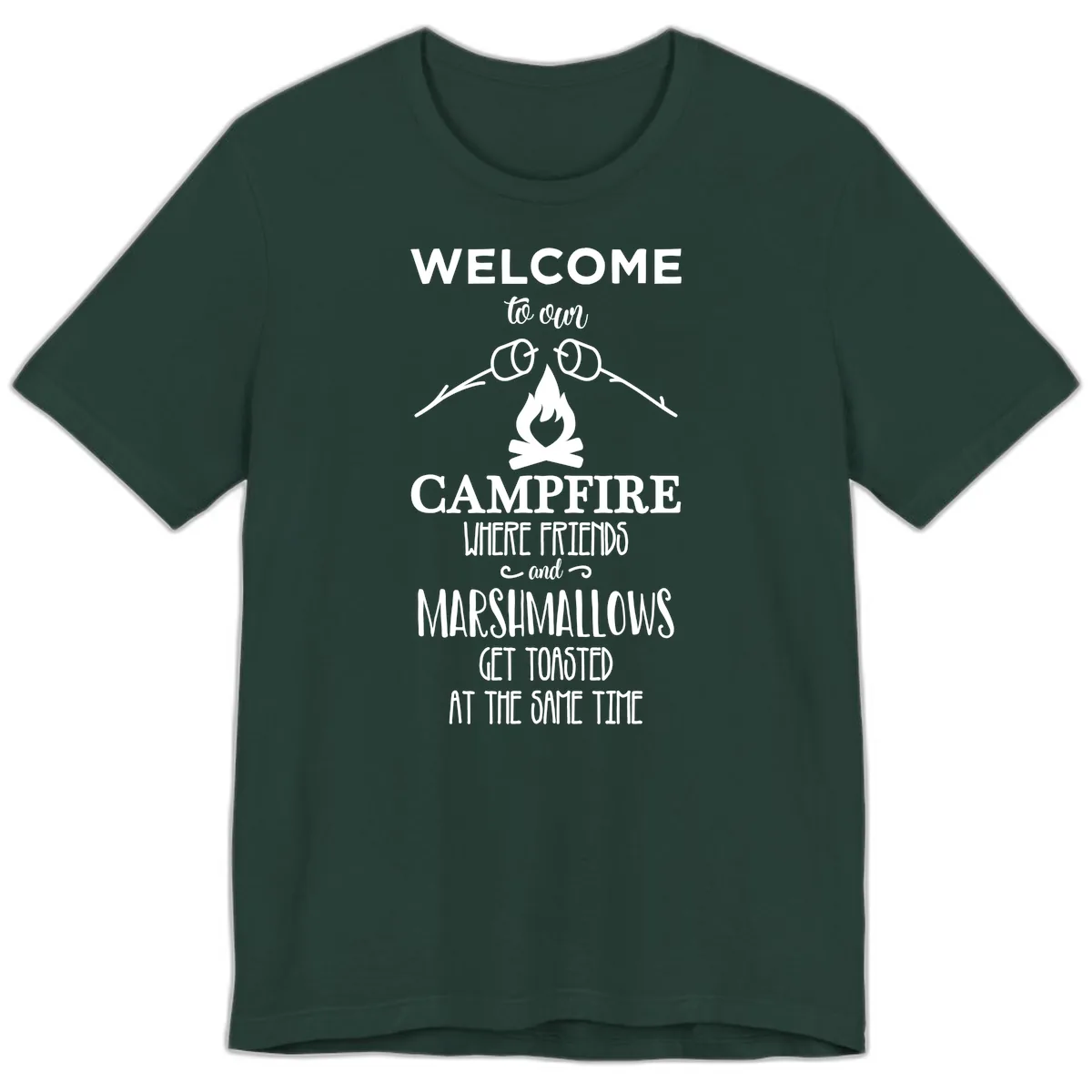 Welcome To Our Campfire Premium T-Shirt in Forest