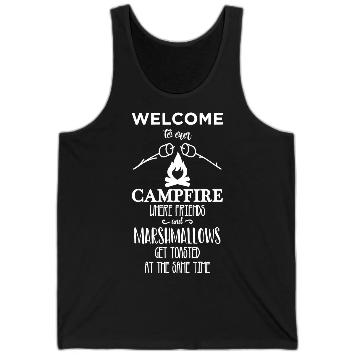 Welcome To Our Campfire Tank in Black