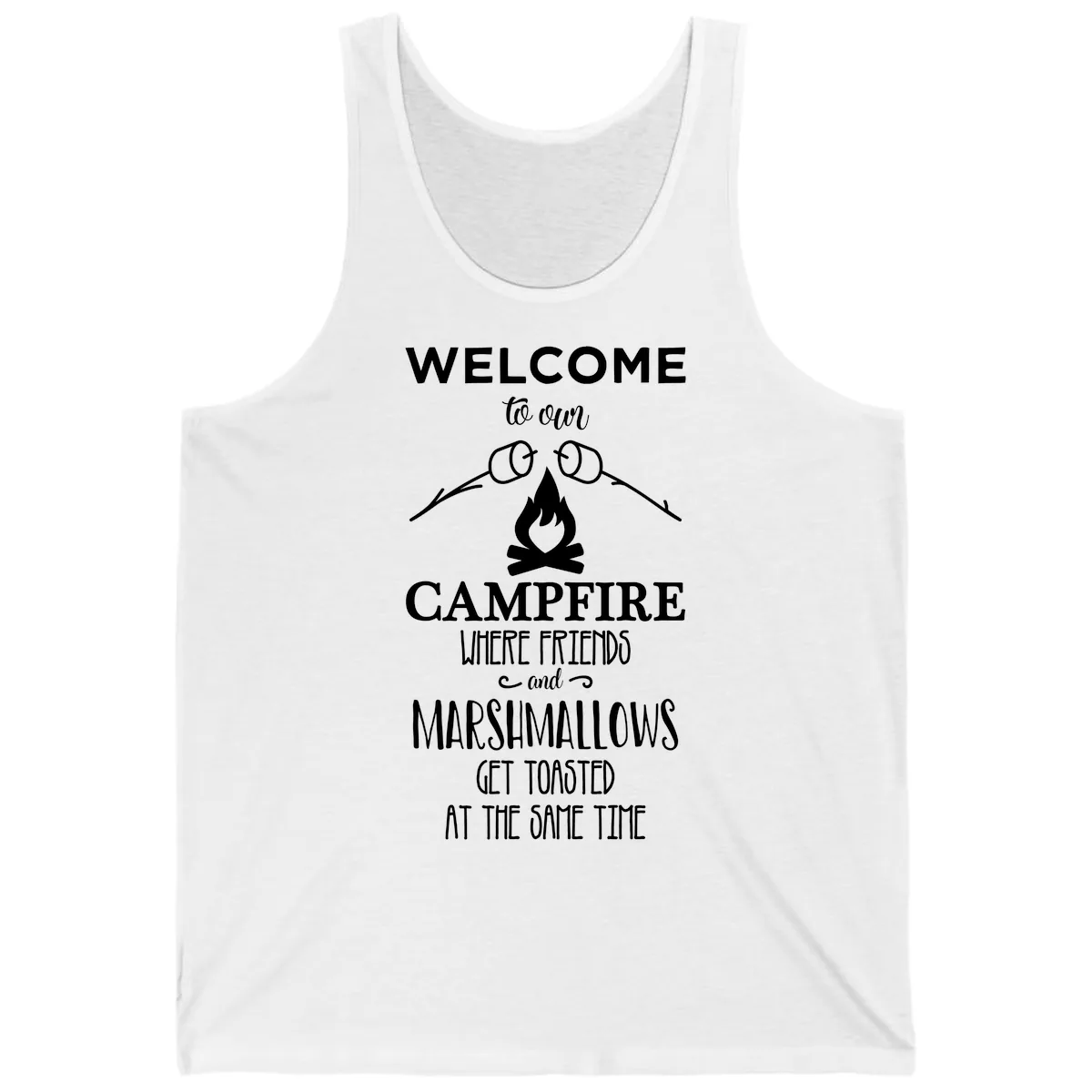 Welcome To Our Campfire Tank in White