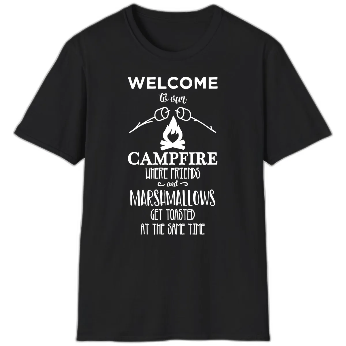 Welcome To Our Campfire T-Shirt in Black