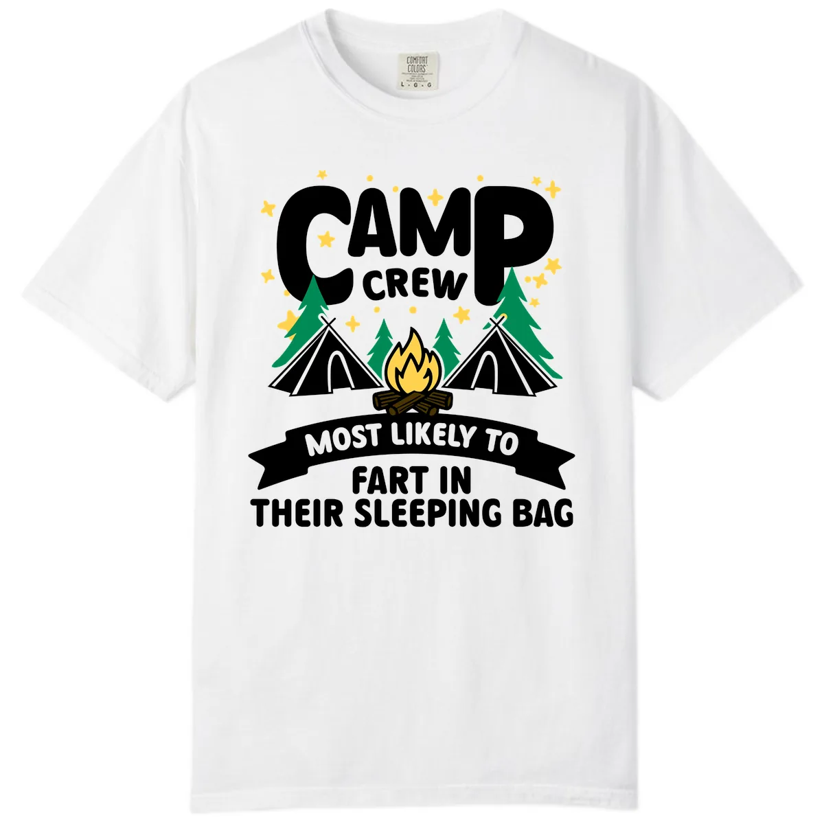 Camp Crew Sleeping Bag Farts Comfort Color in White