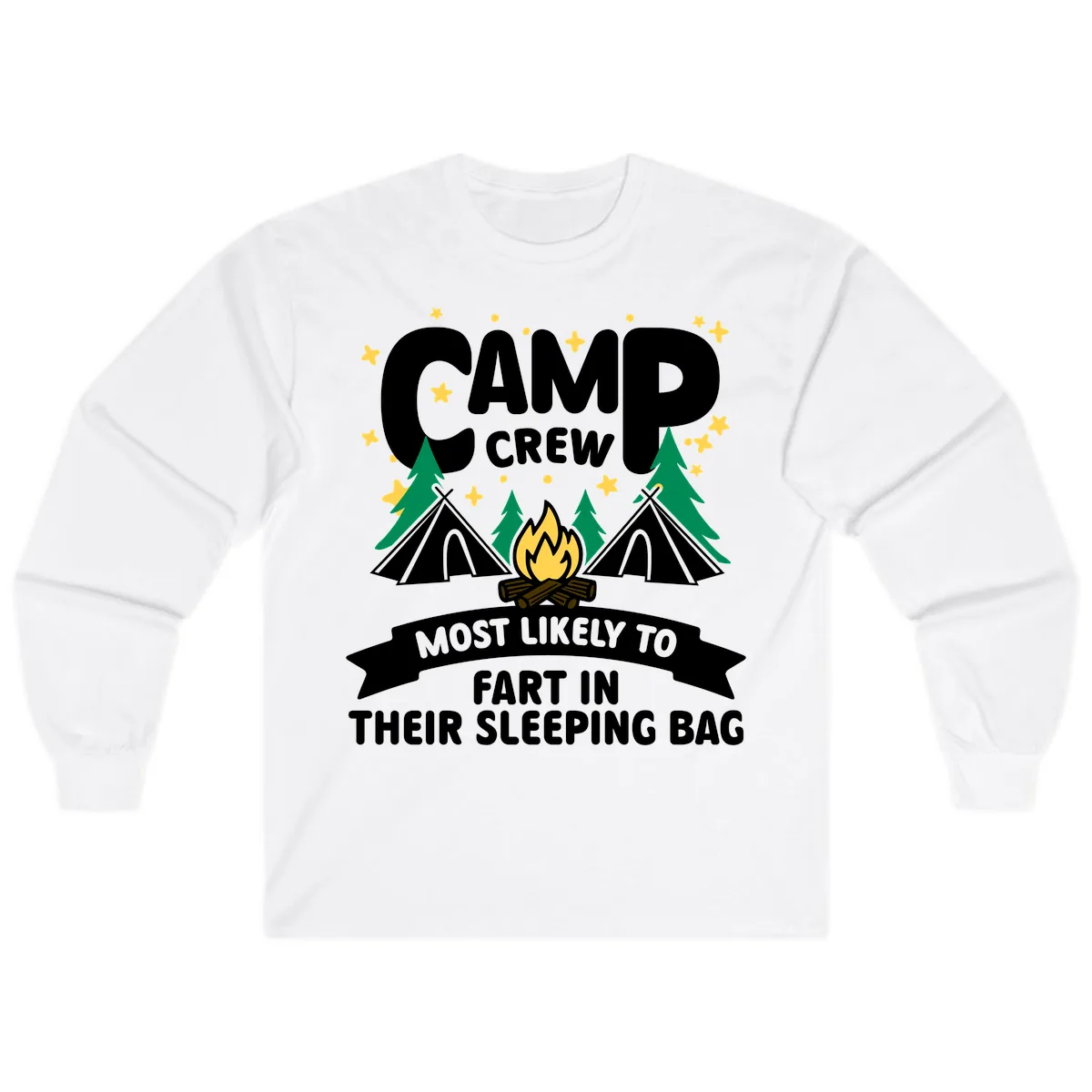 Camp Crew Sleeping Bag Farts Long Sleeve in White