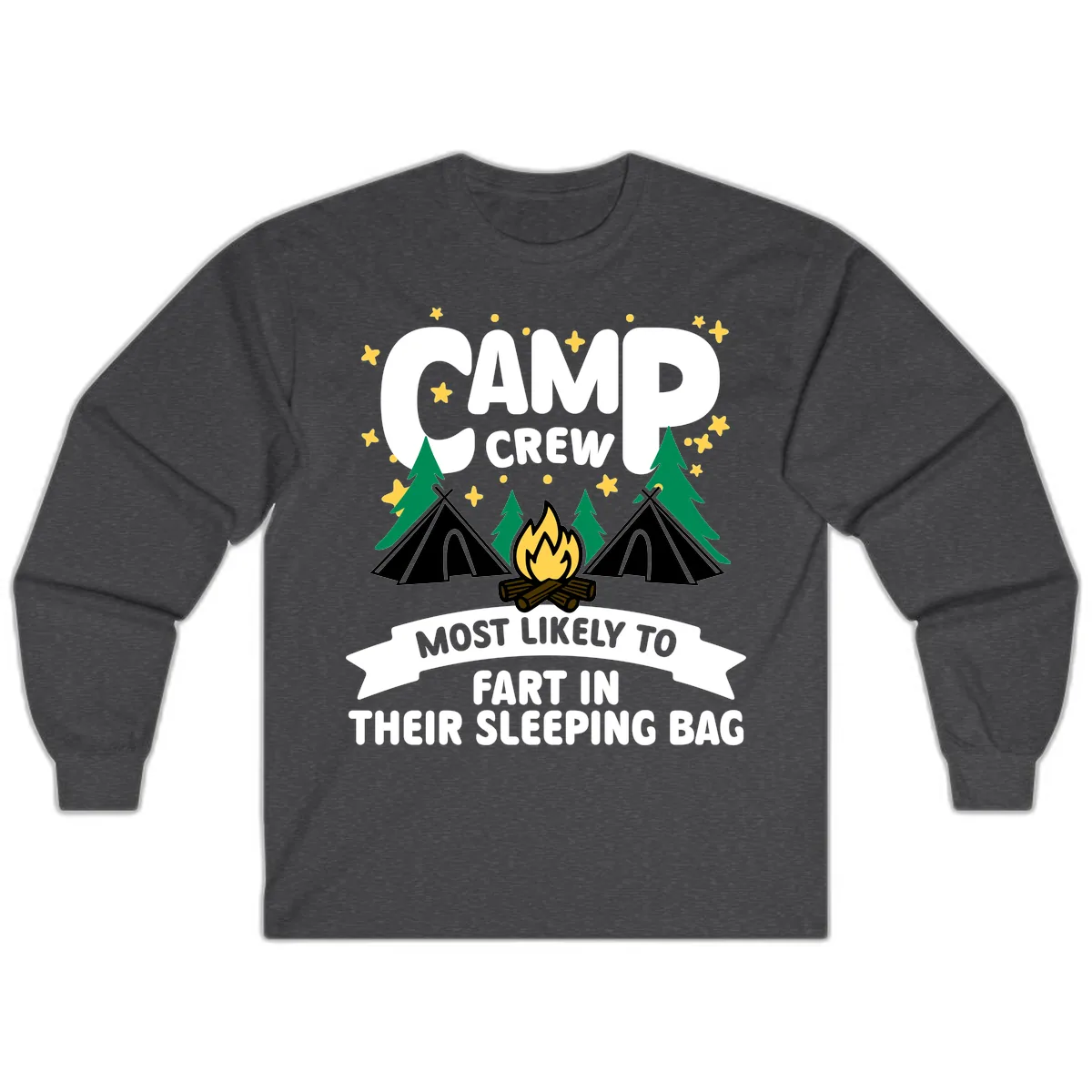 Camp Crew Sleeping Bag Farts Long Sleeve in Dark Heather