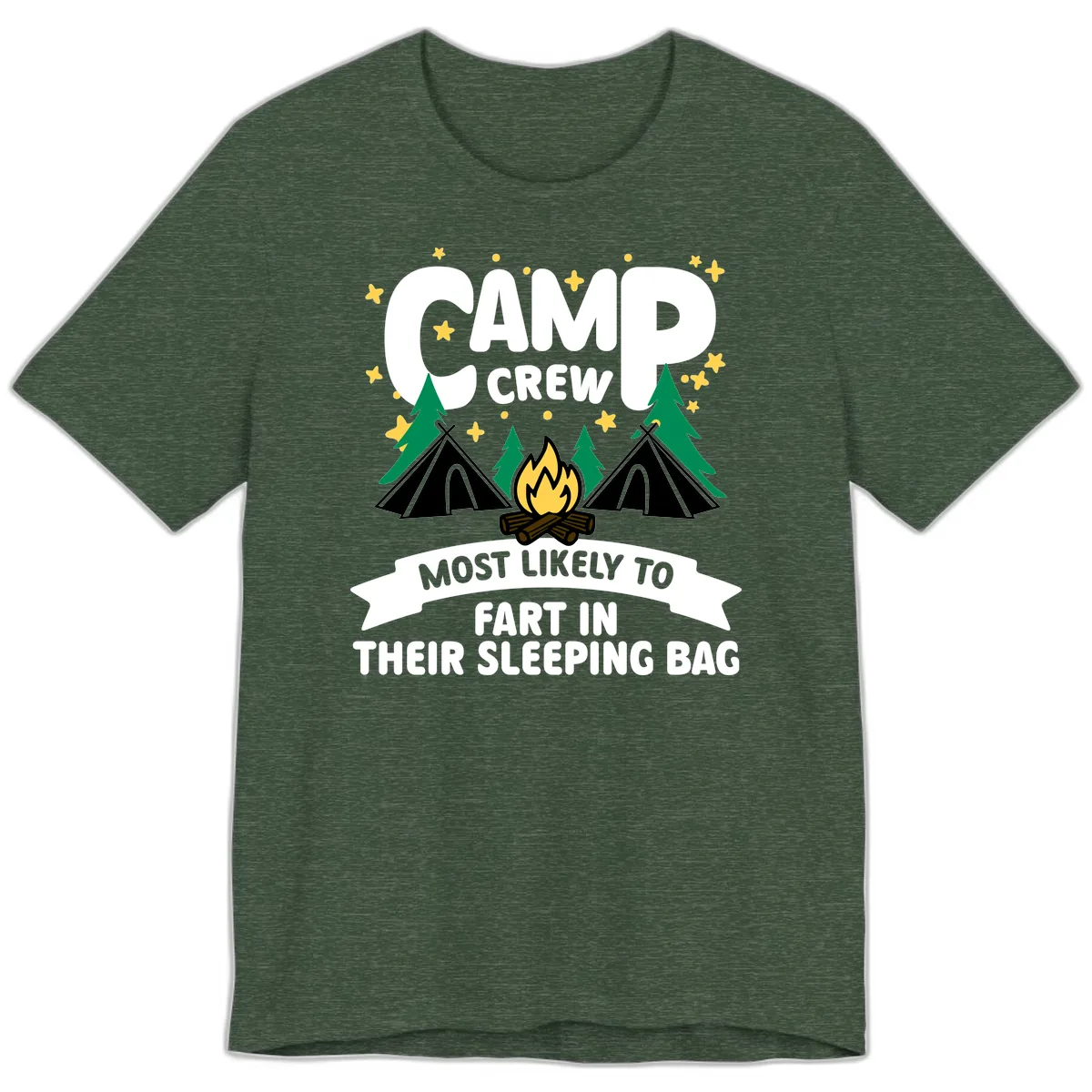 Camp Crew Sleeping Bag Farts Premium T-Shirt in Heather Forest