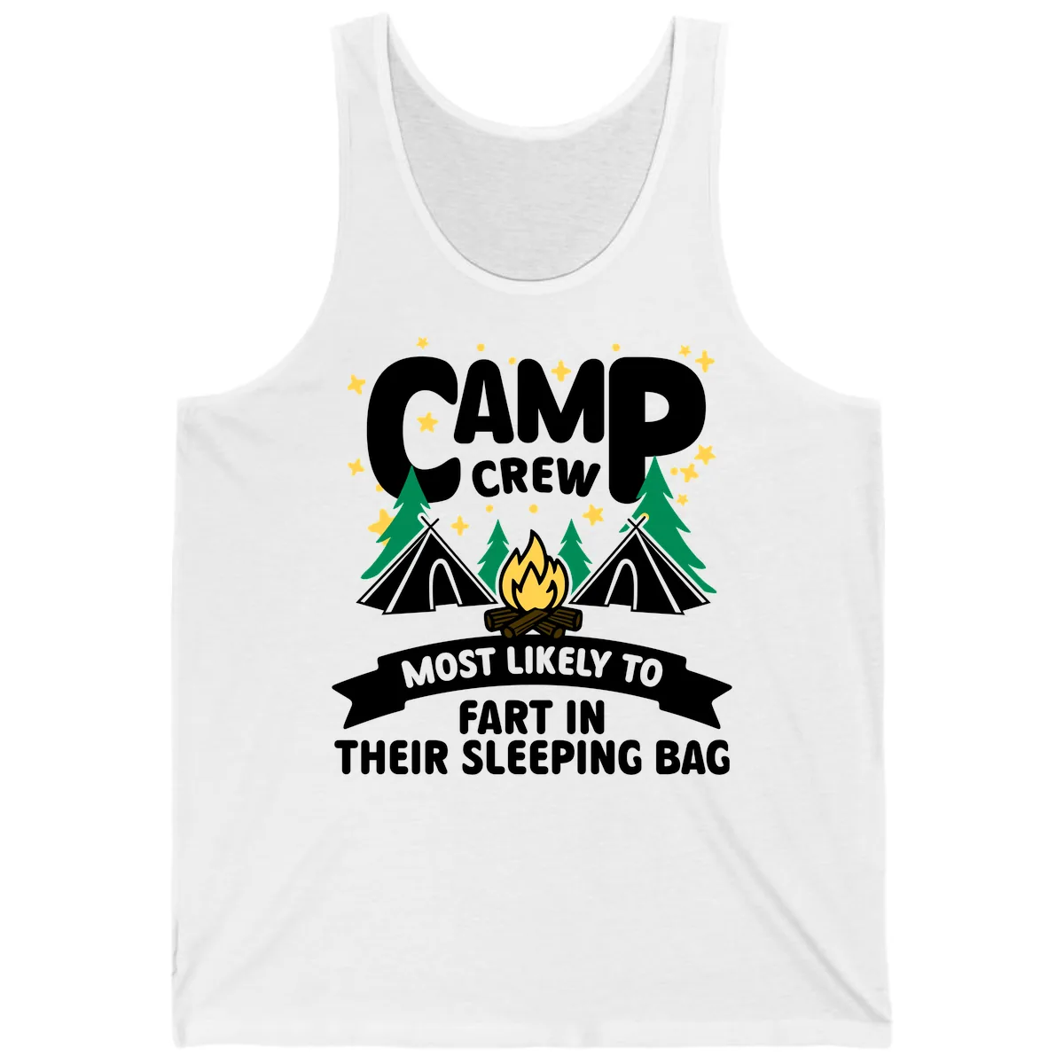 Camp Crew Sleeping Bag Farts Tank in White