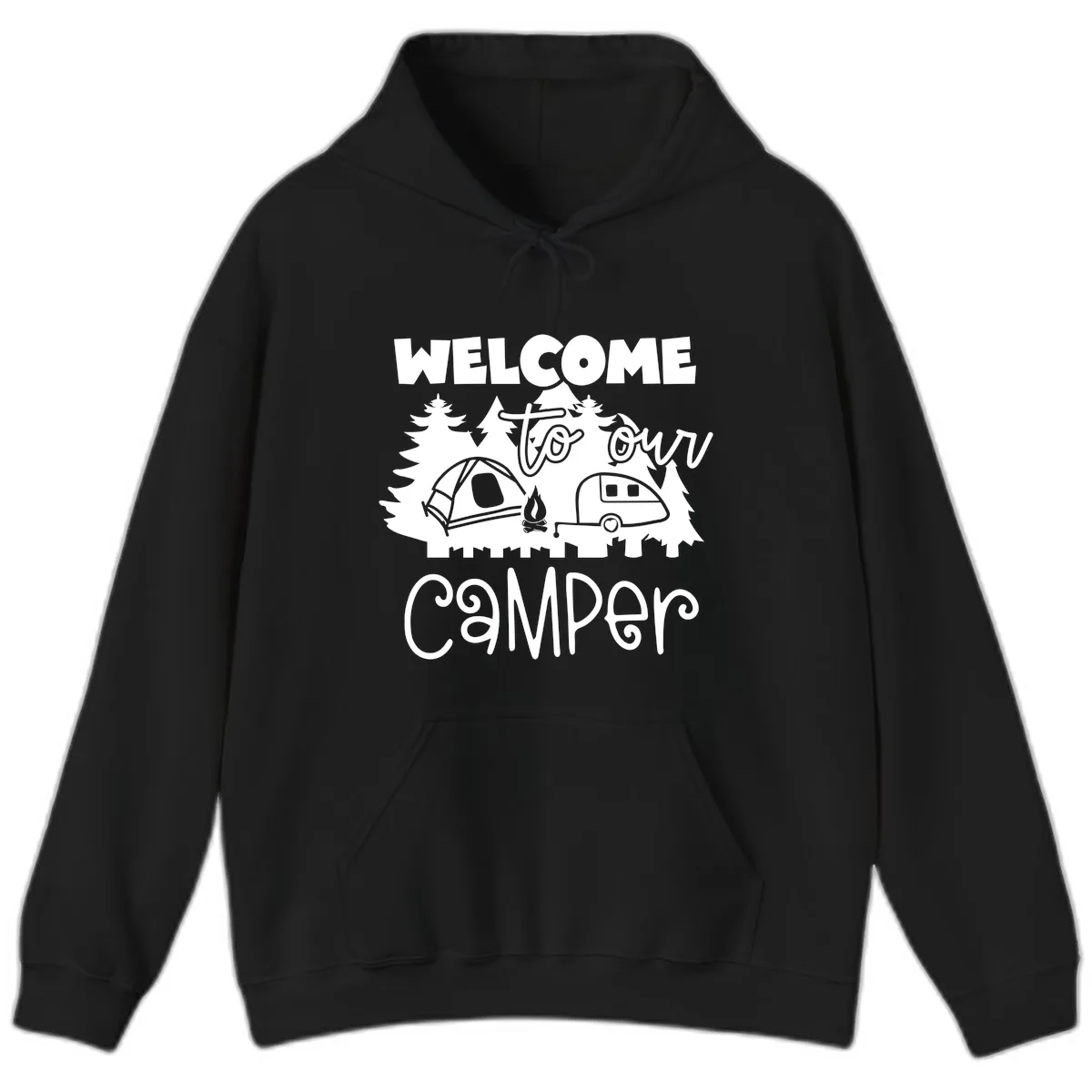Welcome To Our Camper Hoodie in Black