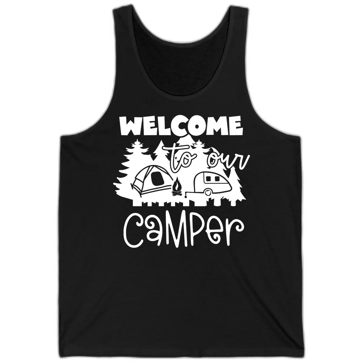 Welcome To Our Camper Tank in Black