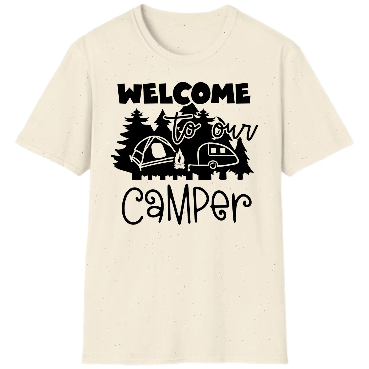 Welcome To Our Camper T-Shirt in Natural