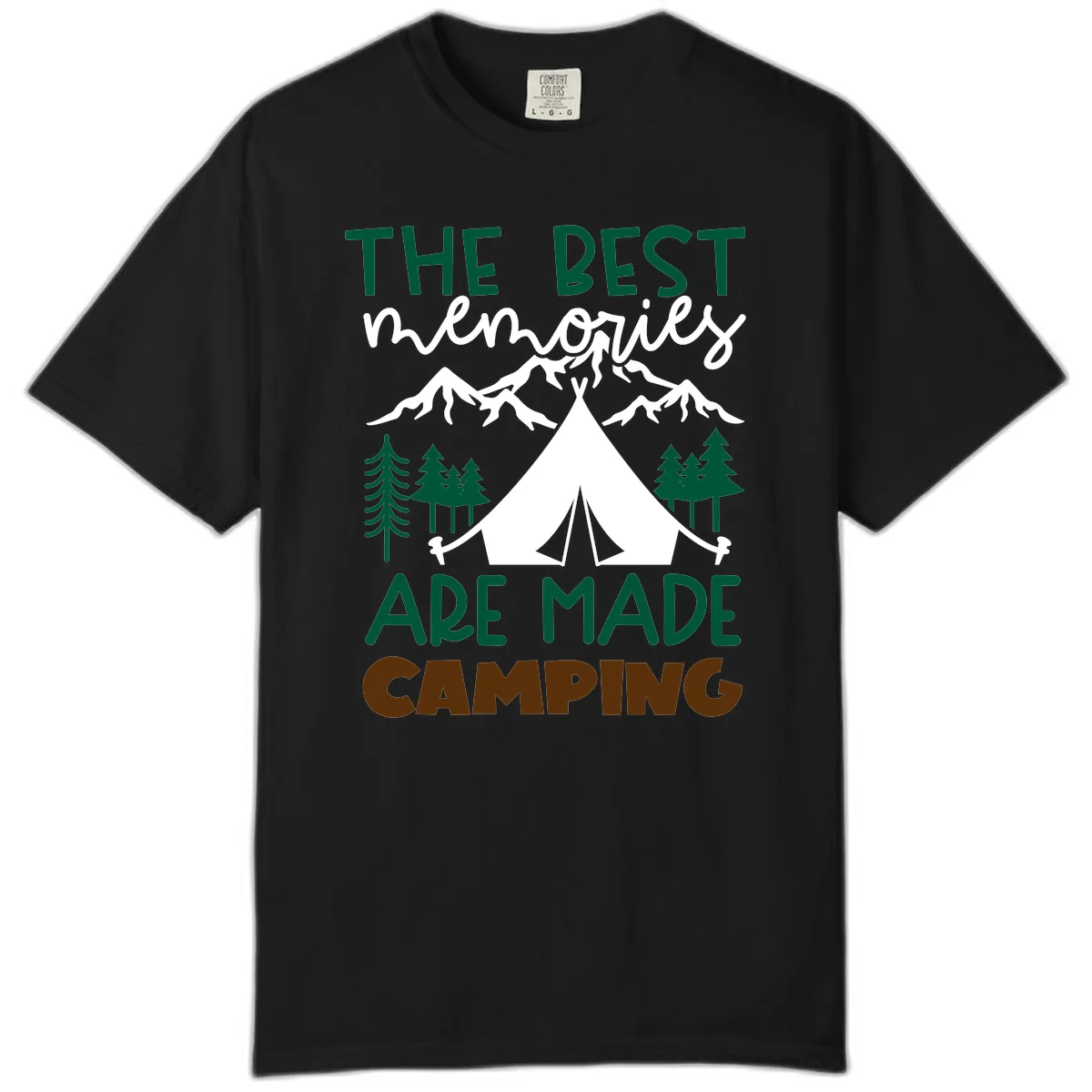The Best Memories Are Made Camping Comfort Color in Black