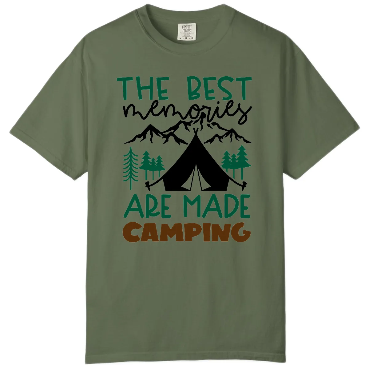 The Best Memories Are Made Camping Comfort Color in Sage