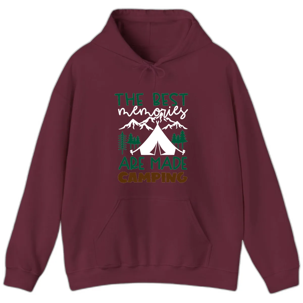 The Best Memories Are Made Camping Hoodie in Maroon