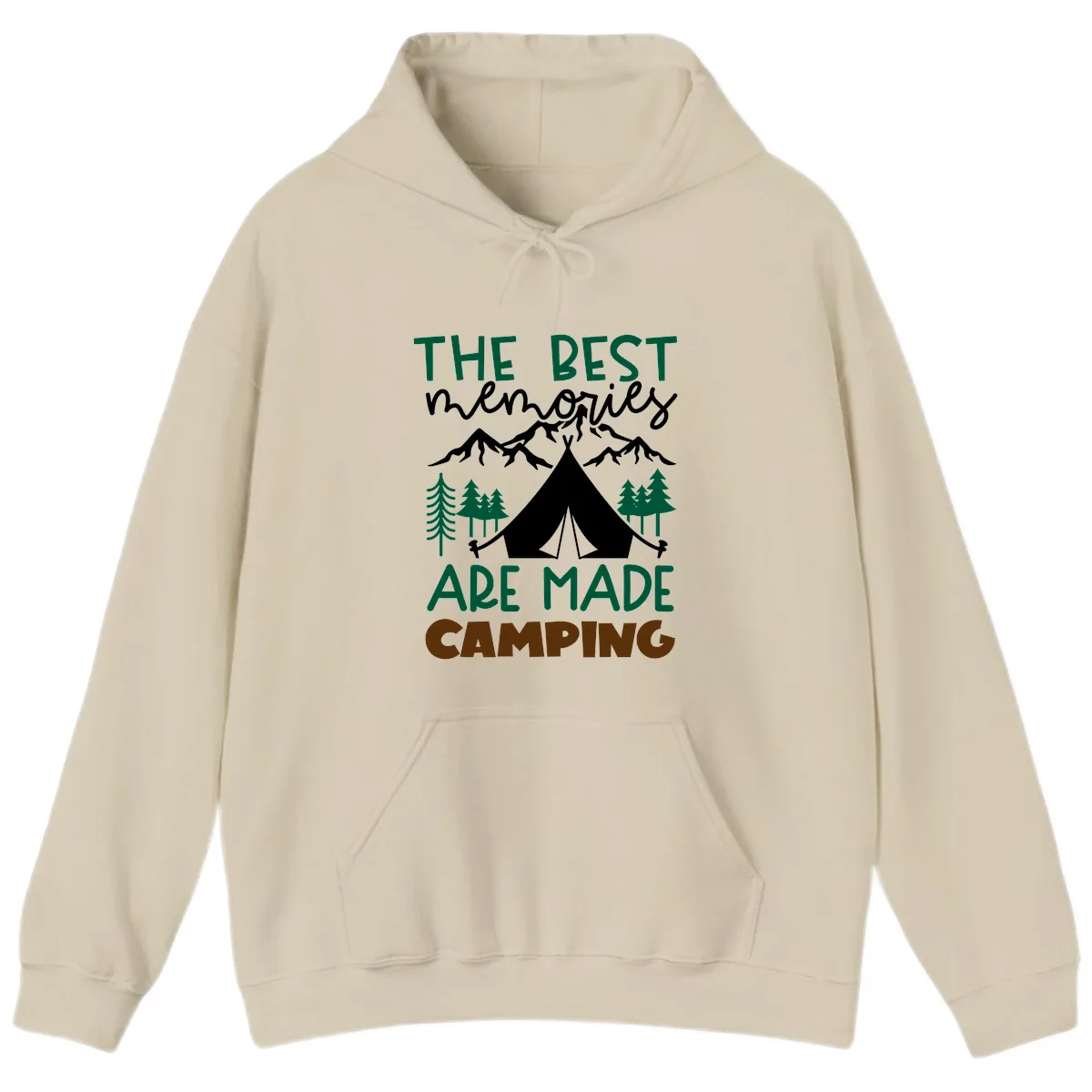 The Best Memories Are Made Camping Hoodie in Sand