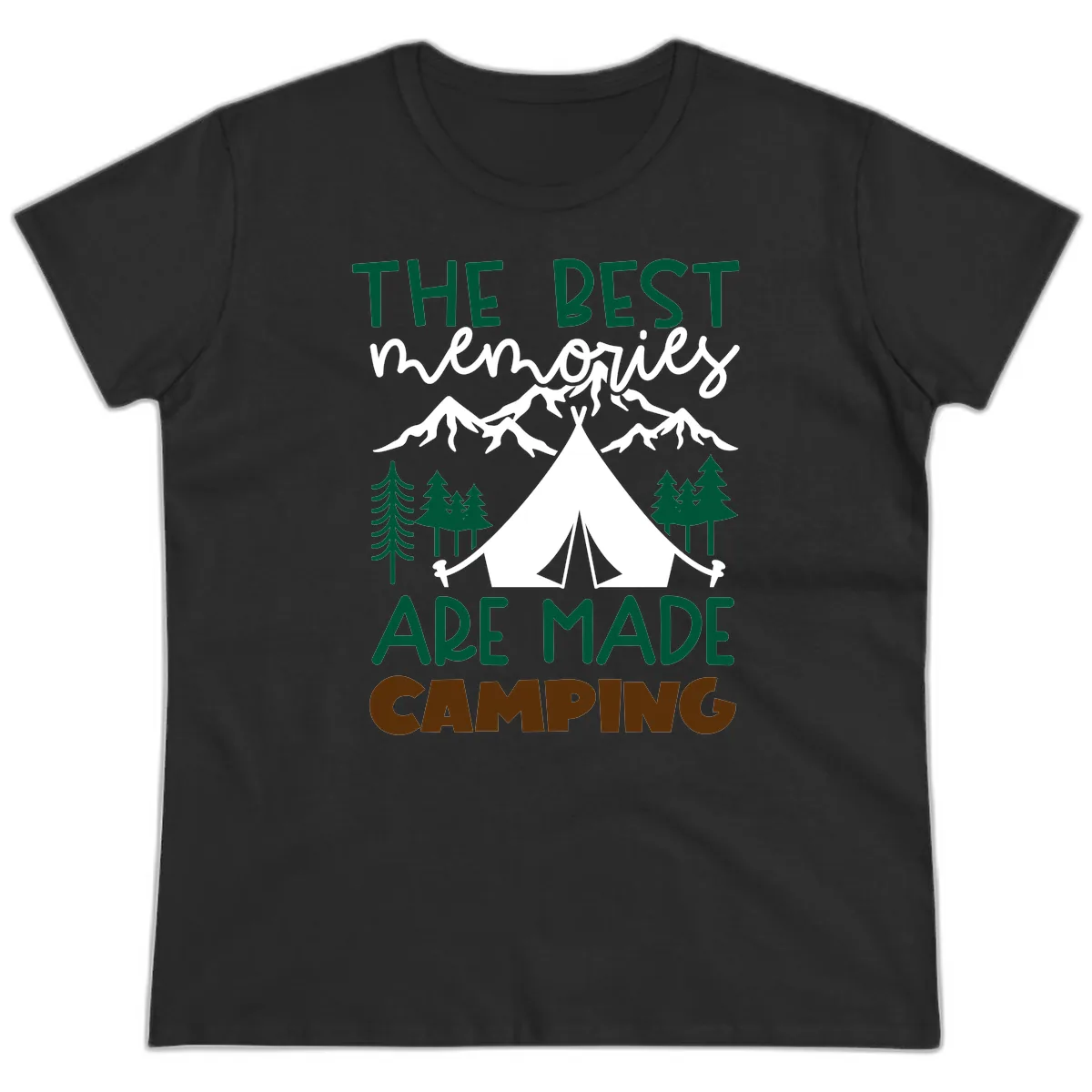 The Best Memories Are Made Camping Ladies Tee in Black